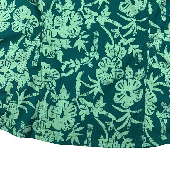 Rip Skirt Hawaii Adjustable Wrap Skirt Lightweight Green Tropical Print Size S - Picture 2 of 8